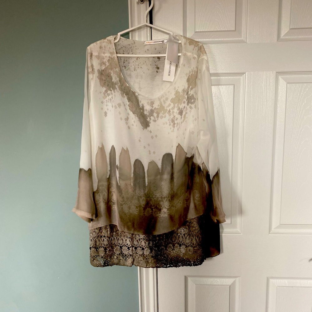 White grey blouse